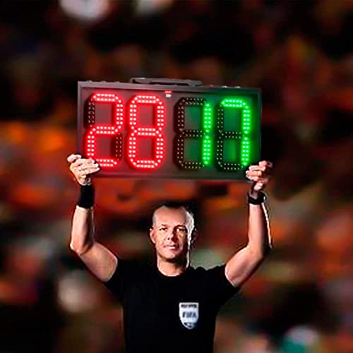 LED Substitution Board for Soccer, LED Football Game Injury Stop Time Display Boards, LED Electronic Football Referee Substitution Board, Change Player Referee Equipment Scoreboard,Single-sided