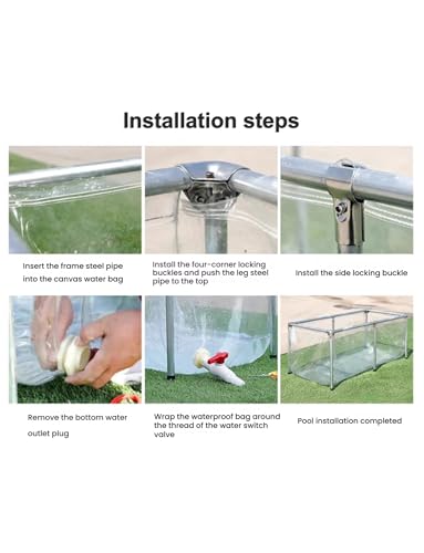 Temporary Holding Tank,Portable Water Storage Containers,Folding PVC Fish Pond,Transparent Aquarium Pool with Drain Valve(200x100x60cm) - size: 200x100x60cm