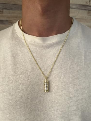 14K Gold Plated Made in Israel Mezuzah Pendent With Scroll Klaff Hashem Star Of David Necklace Jewelry Jewish Israel Blessing - color: Gold