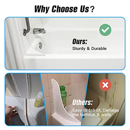 Tiga 2 Pieces Bathtub Shower Splash Guard, Bathroom Bath Tub Splash Guards with 3M Super Viscose, Perfectly Matched to Shower Curtain Weights