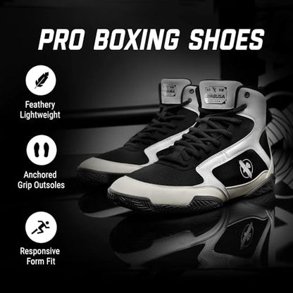 Hayabusa Pro Boxing Shoes for Men & Women - color: White, size: 7 Women/5.5 Men
