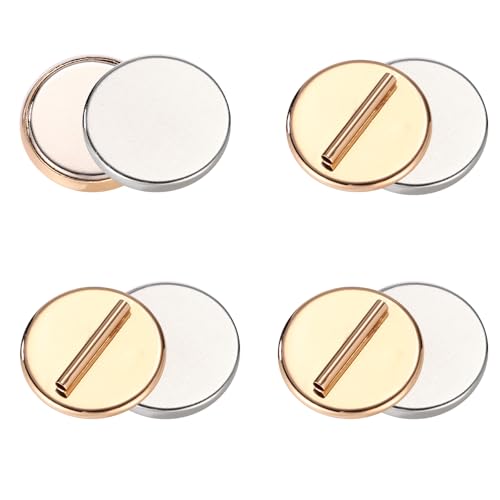 4 Pairs Mini Magnetic Pin Brooch Converters, Magnetic Buckle Clasps for Clothing Metal Pin Backs Almost Invisible Magnet Pins Converter for Hijab Scarf Shawls Thin Fabric(Gold-Colored) - color: Gold-Colored