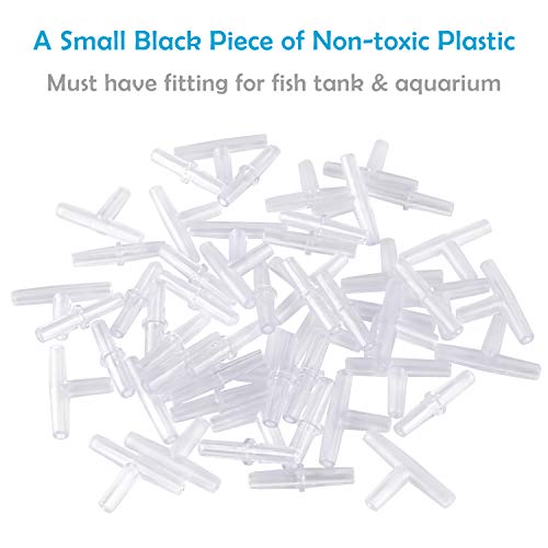 Pawfly 20 Pack Aquarium Air Valve Connector White Plastic Inline Tubing, 3-Way T & Straight - color: 2 Kinds(20 Pack)