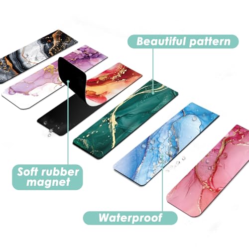 15 Pieces Bookmark, Magnetic Bookmarks for Book Lovers Women Men, Bookmarks Bulk for Reading Lovers, Magnet Bookmark Clips for Teachers Students - size: 15 Pieces, style: Marble