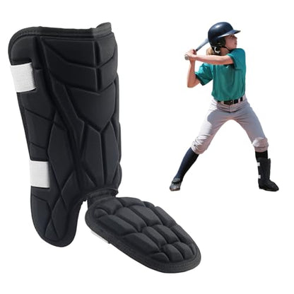 Baseball + Softball Leg Guard, Impact Resistant Batter's Leg Guards, Adult and Youth Shin & Foot Shield with Elastic Straps, Suitable for Both Left and Right Feet, Detachable Leg & Foot - size: Youth-7.48IN