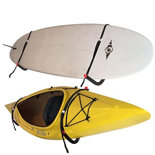Kayak Storage Racks, Wall Mount Garage Storage Hooks for Kayaks, SUP, Paddle Boards and Surfboards, Heavy Duty Hangers - size: 20.5in-2 Pack