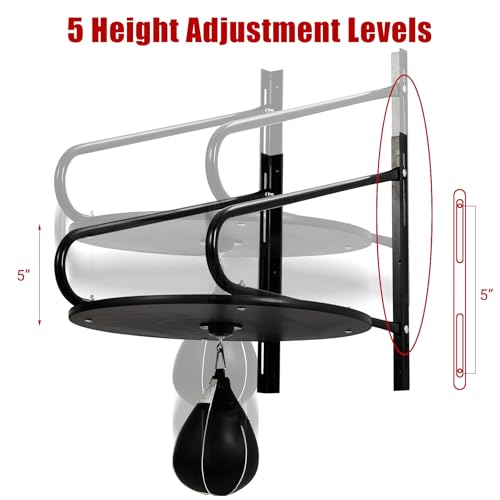 Hipicute Speed Bag Platform Kit - 24" Heavy Duty Wall Mount Boxing Equipment with 180°/360° Swivel Punching Ball for Home Gym, Professional Reaction Training & Fitness Workouts