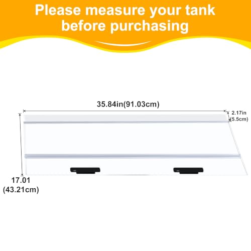 35.84 x 17.01 x 0.16in Fish Tank Hoods Clear Tempered Glass Canopy | Aquarium Fish Tank Hoods FITS for Aqueon 30/40gal Breeder - size: 1PCS-35.84x17.01in