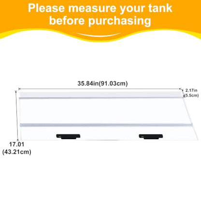 35.84 x 17.01 x 0.16in Fish Tank Hoods Clear Tempered Glass Canopy | Aquarium Fish Tank Hoods FITS for Aqueon 30/40gal Breeder - size: 1PCS-35.84x17.01in