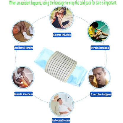 Cold Pack Strap, Elastic Belt to Wrap Cold Pack, Ice Pack Extender Strap, Add Length to Most Ice Pack, Multifunctional (Beige) - color: Beige