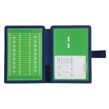 JIANNA Rugby Dry Erase Coaching Board 12.6" x 9.45", Foldable PU Leather Tactical Clipboard with Magnetic Position Markers, Full Kit with 2 Erasable Pens and Scoreboard Note Area