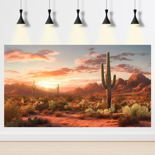 Desert Reptile Habitat Backdrop Sunset Desert Landscape Saguaro Cactus Gobi Plants Terrarium Background Sunset Sky Rugged Terrain Desert Colors Jungle Landscape Tank Backdrop Vinyl 24x12in - color: Desert Khaki, size: 24(W)x12(H)inches/ 60(W)*30cm(H)