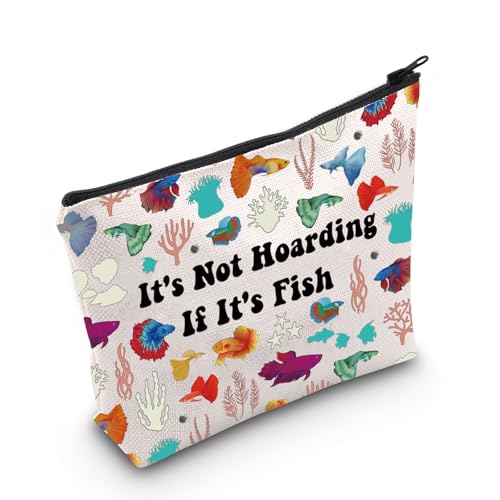 Colorful Betta Fish Gift It's Not Hoarding If It's Fish Cosmetic Bag Aquarium Lovers Gift (If It's Fish Bag)