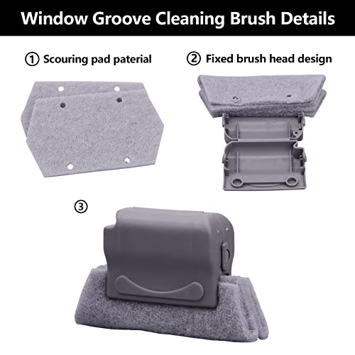 Koishu Magic Window Groove Cleaning Brush, Hand-held Window Track Cleaner Brushes Tools Set, Sliding Door Track Cleaner, Sill, Tile Lines, Shutter, Car Vents, Keyboard, Small Spaces Clean - color: 9pc