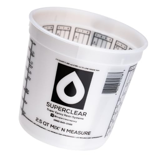 FGCI Mix & Measure Cup 2.5 Quart, Pack of 10 Graduated Mixing Buckets | Graduated ratio cups for resin, gelcoat, epoxy & paint. Accurate mixing for pros & DIY, pack of 10