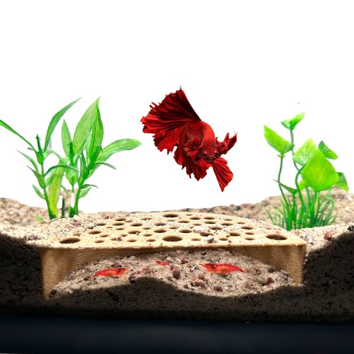 Shrimp Breeding Protector, Shrimp Hide Tunnel, Light Brown | Aquarium tunnel creates a sheltered breeding cave for dwarf, cherry and baby shrimp while helping protect young shrimp. - color: Light Brown