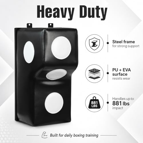 Wall Mount Boxing Training Bag - Uppercut Boxing Training Punching Target - Heavy Punching Bag for Adults for Bedroom/Living Room/Gym - color: Black (15.7*11.8*27.5 Inch)
