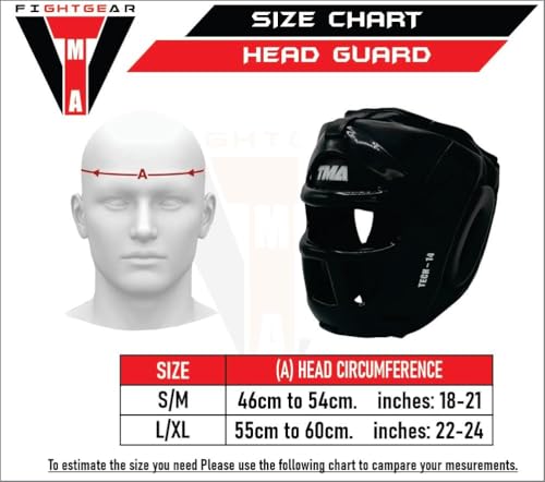TMA Headguard for Boxing, MMA Training - Head Guard with Removable Face Grill, Cheeks, Ear, Mouth Protection-Headgear for Muay Thai, Grappling, Kickboxing, Karate, Taekwondo, Martial Arts (Black, S/M)