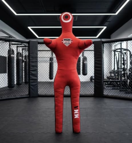 MMA Sports Brazilian JIU Jitsu Grappling Submission Throwing Dummy Punching Heavy Bag Kick Boxing Dummies UNFILLED - color: Red-3, size: 6ft, style: Standing