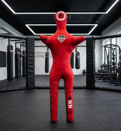 MMA Sports Brazilian JIU Jitsu Grappling Submission Throwing Dummy Punching Heavy Bag Kick Boxing Dummies UNFILLED - color: Red-3, size: 6ft, style: Standing
