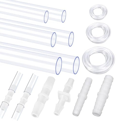 Hilitchi No.2 Clear Tubing Assortment with Hose Barb Fittings Kit Flexible Plastic Tube Hose Set For Home Repair Water Oil Transfer Aquarium - style: No.2