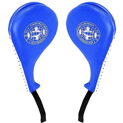 2 Pack Taekwondo Kick Pads, Durable Kicking Target Pads for TKD Karate Martial Arts Strike Kickboxing Training Muay Thai MMA Fight Gear - color: BLUE [1 Pair]