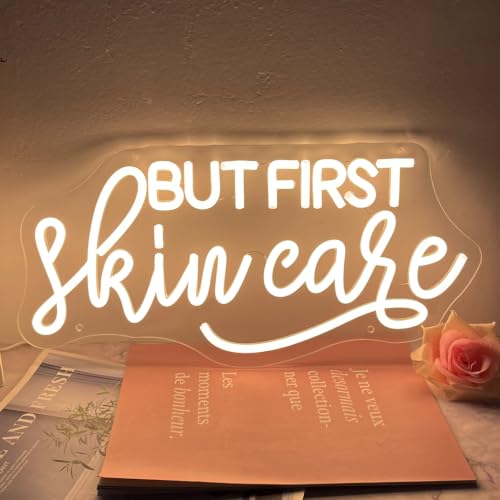 But First Skin Care Neon Sign LED Neon Light for Wall Decor - color: Skin Care