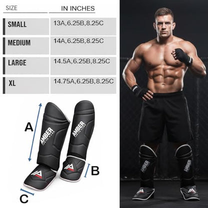 Centurion Muay Thai Shin and Instep Guards, High-Density Foam Protection, Skintex Leather, Adjustable Straps, Lightweight & Durable for MMA, Kickboxing, Muay Thai, and Taekwondo - size: X-Large