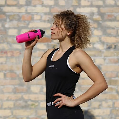 Capelli Sport Sports Water Bottle, Plastic Squeeze Water Bottle with Easy Open Nozzle and Grip Panels, Pink - color: Pink