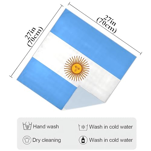 Bandana Square Head Scarf for Women Satin Hair Wrap Fashion Headband 27" - color: Argentina Flag