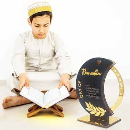 Surakey Ramadan Countdown Calendar Mirror Golden Ramadan Decorations Eid Mubarak Count Down Desk Rotatable Countdown Calendars Muslim Festival Reminder Kareem Ramadan Advent Calendar Decor, Style 4