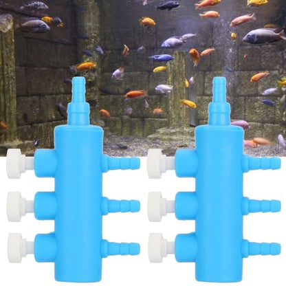 2Pcs 4mm Adapter Connector Plastic Distributor Aquarium Air Pump Splitter for Fish Tank Oxygen Tubing(3 Way) - style: 3 Way