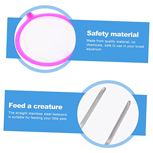 BESPORTBLE 7pcs Aquarium Cleaning Tool Kit Stainless Steel Tweezers Brush and Net for Efficient Fish Tank Maintenance and Plant Care