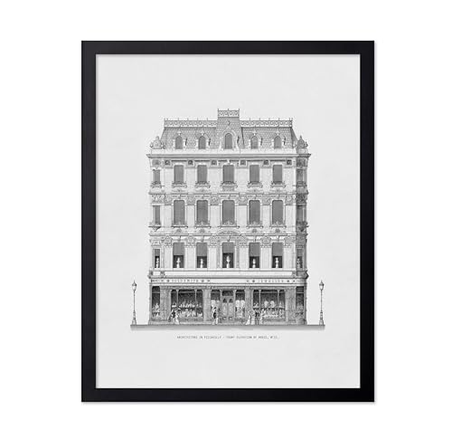 Poster Master Architecture Print - Vintage Building Poster - Sketch Drawing Art - Cityscape Etching - Minimal Office, Living Room or Bedroom Decor - 11x14 UNFRAMED Wall Art - color: Style-03, size: 11"L x 14"W