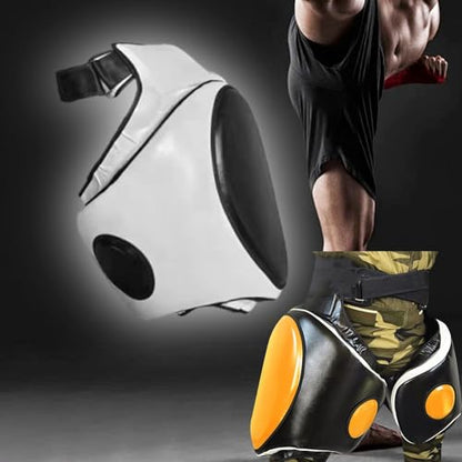 Colaxi Kick Boxing Thigh Pad,Kicking Striking Body Pad,Kickboxing Muay Thai Kickboxing Women Men Workout,Boxing Training Foot Target - color: left white