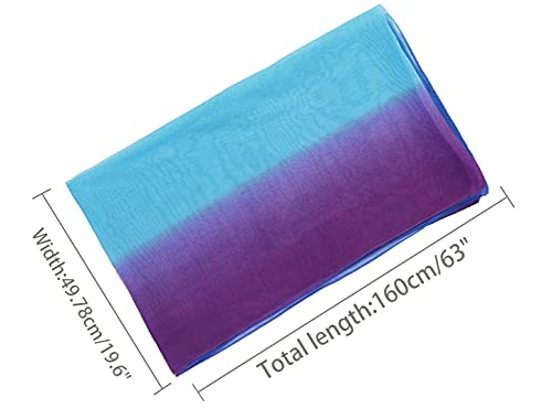 uxcell Women'sChiffon Sheer Long Scarf Silky Gradient Party - color: Royal Blue