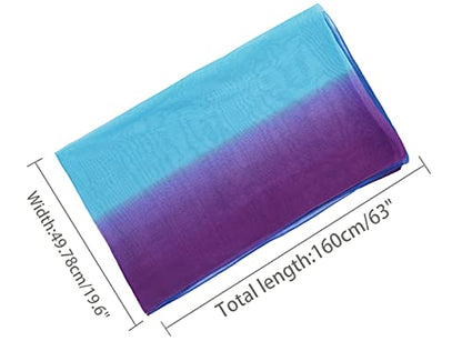 uxcell Women'sChiffon Sheer Long Scarf Silky Gradient Party - color: Royal Blue