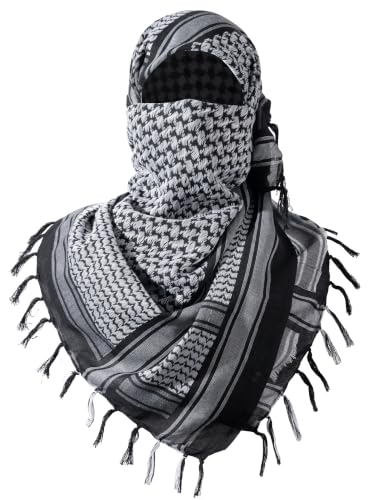 FREE SOLDIER Shemagh Keffiyeh Scarf for Men - color: Dark White