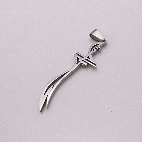 ZKDC Islam muslim HZ Zulfiqar Sword of Imam Ali stainless steel necklace 60 cm chain