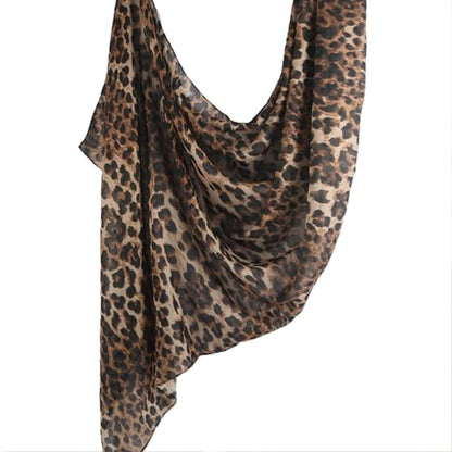 Hijab Scarf for Women Fashion Printed Modal Hijab Head Wrap Scarves Lightweight Long Scarf Shawls - color: Brown Leopard