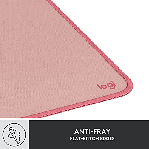 Logitech Desk Mat Studio Series Large Pad 30L x 70W cm - Darker Rose | Multifunctional large pad, extended mouse surface, office desk protector, anti-slip base, spill-resistant - color: Darker Rose