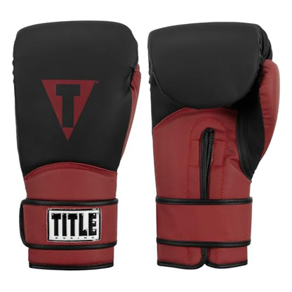 TITLE Boxing Conquest Training Boxing Gloves - color: Black/Red, size: 18 oz