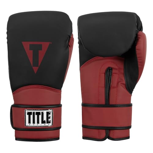 TITLE Boxing Conquest Training Boxing Gloves - color: Black/Red, size: 14 oz