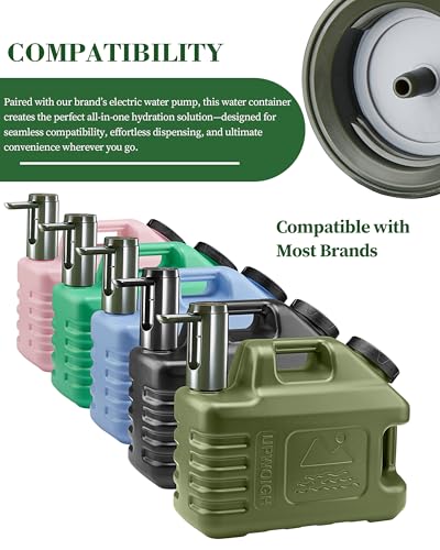 UPWOIGH 3.5 Gallon Camping Water Jug with Spigot, Mint Green, 1 Pack | BPA-Free HDPE, Dual Cap Openings, Built-In Handles, Leak-Resistant Design, Portable Storage for Travel and Emergencies - color: Mint Green