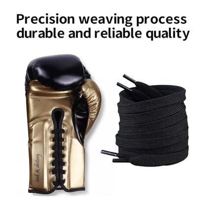 Replacement Laces for lace-up Boxing Training Gloves, Spare high-Strength Laces for Boxing Gloves (Pack of Three Pairs) - color: Black
