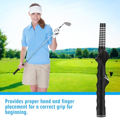Arrowbash Golf Training Grip Right Handed Swing Grip Trainer Aid Tool for Men Club Accessories - color: Black