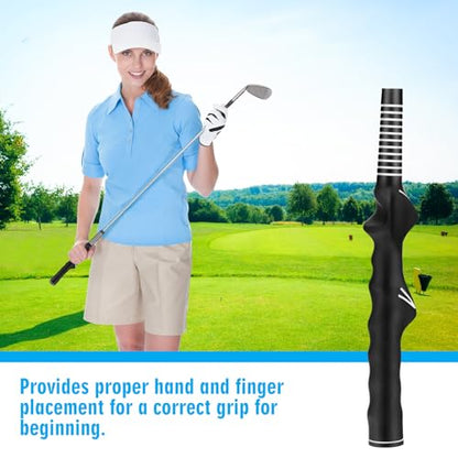 Arrowbash Golf Training Grip Right Handed Swing Grip Trainer Aid Tool for Men Club Accessories - color: Black