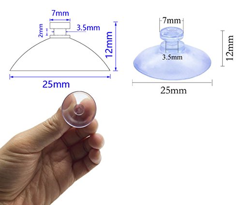 100Pcs Small Suction Cups for Glass, Without Hook Hole, Clear 25mm | PVC, Hold In High Humidity, No Residue, Reusable, Easy Remove, For Car Windows & Glass Tabletops, Smooth Surfaces, Decor - size: 25 mm