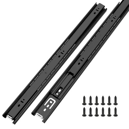 LONTAN 10 Pairs Black Side Mount Drawer Slides 12 Inch Heavy Duty Rails | Electro-Coated Cold Rolled Steel; 100lb Capacity Full Extension; Smooth Ball Bearing Glides; Quick Release Easy Setup - color: Black, size: 12 Inch - Drawer Slide