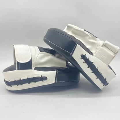 Boxing Strike Shield and Kickboxing Training Hand Pads, Upgraded Thickened Black and White Hand Targets for Martial Arts Sparring and Muay Thai Practice